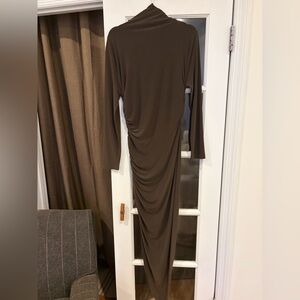 Elegant Brown Long Sleeve Dress